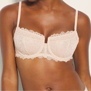 NWT Soma Unlined Lace Balconette Underwire Bra - 34B - color Paloma Glow